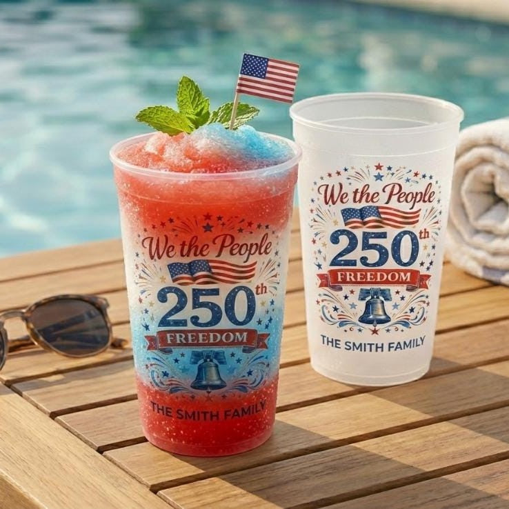Personalized Family Name We The People USA 250th Anniversary Frosted Cup LM32 899937