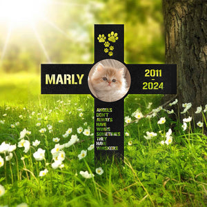 Custom Photo Angel Don't Always Have Wings Sometimes They Have Whiskers Cat Garden Stake TH10 891563