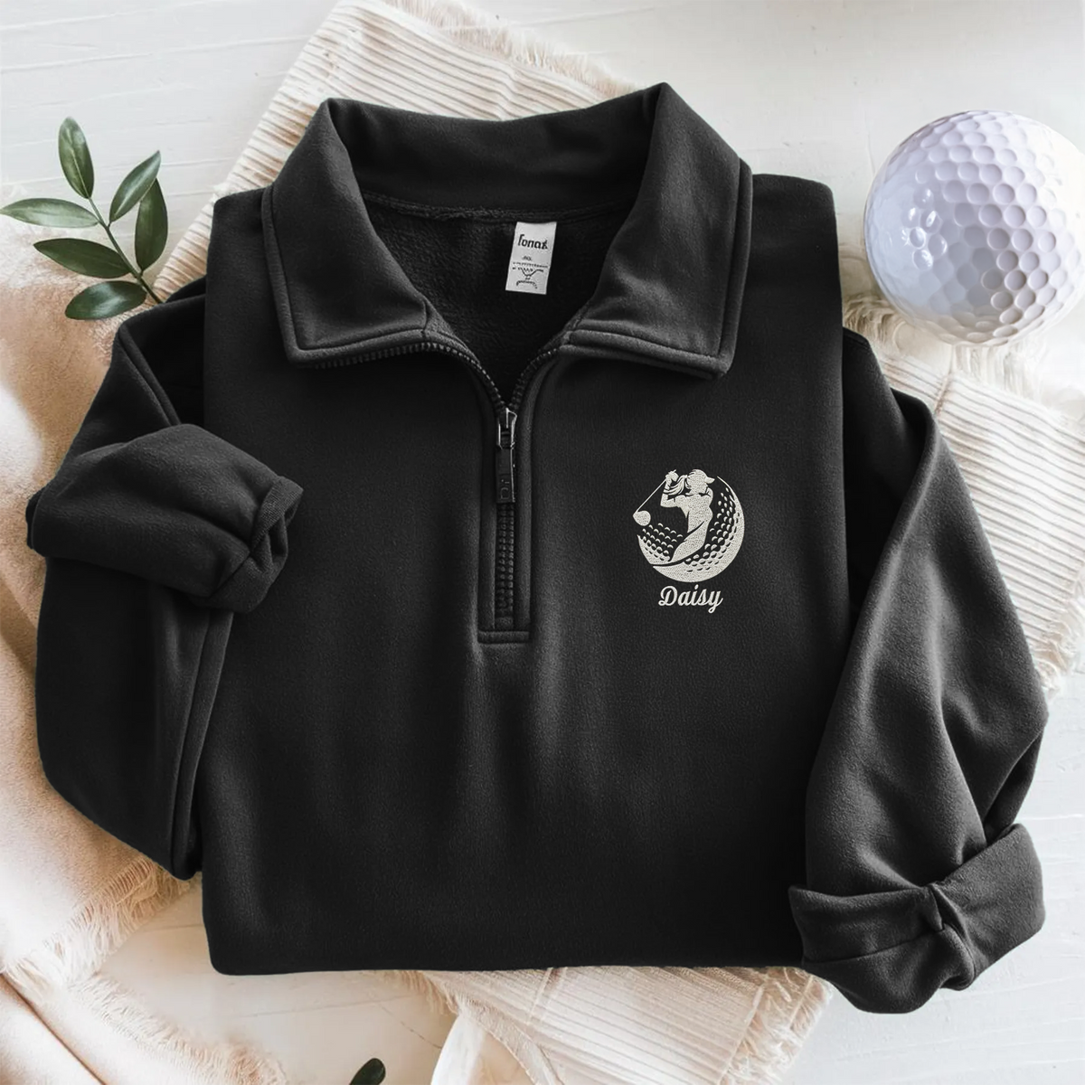 Custom Golf Player Name Embroidered Golf Quarter Zip Sweater LM32 897601