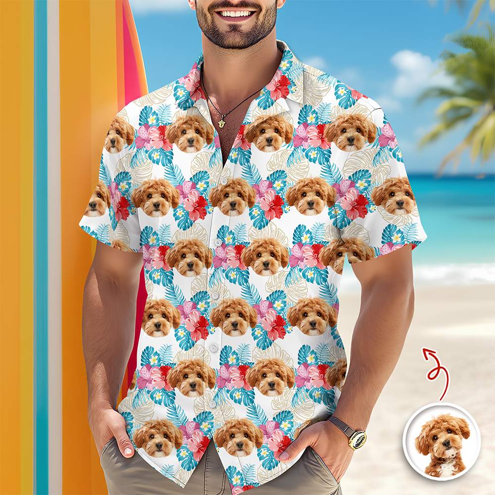 Custom Dog Cat Face Hawaii Shirt Personalized Cat Aloha Shirt HA75 921116