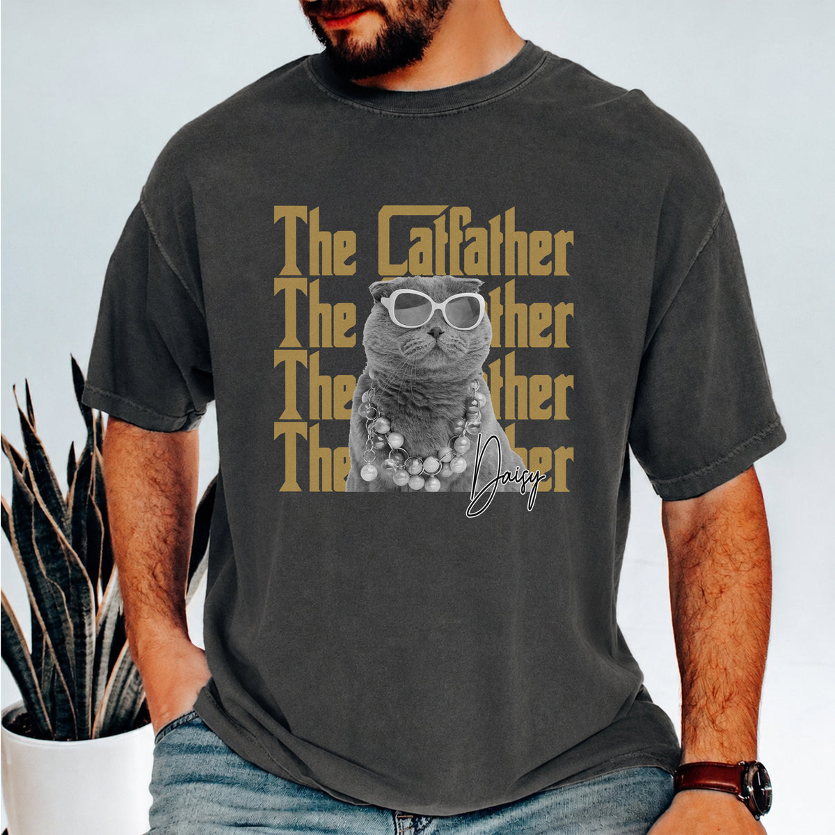 Personalized Vintage Photo The Catfather Comfort Shirt For Cat Lovers HA75 921570