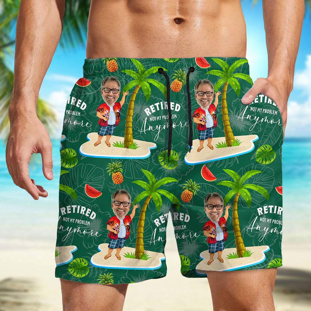 Custom Face All Over Print Beach Short Personalized Retirement Gift for Dad LM32 893499