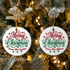 Personalized Family Name Merry Christmas Ceramic Ornament TH10 171533