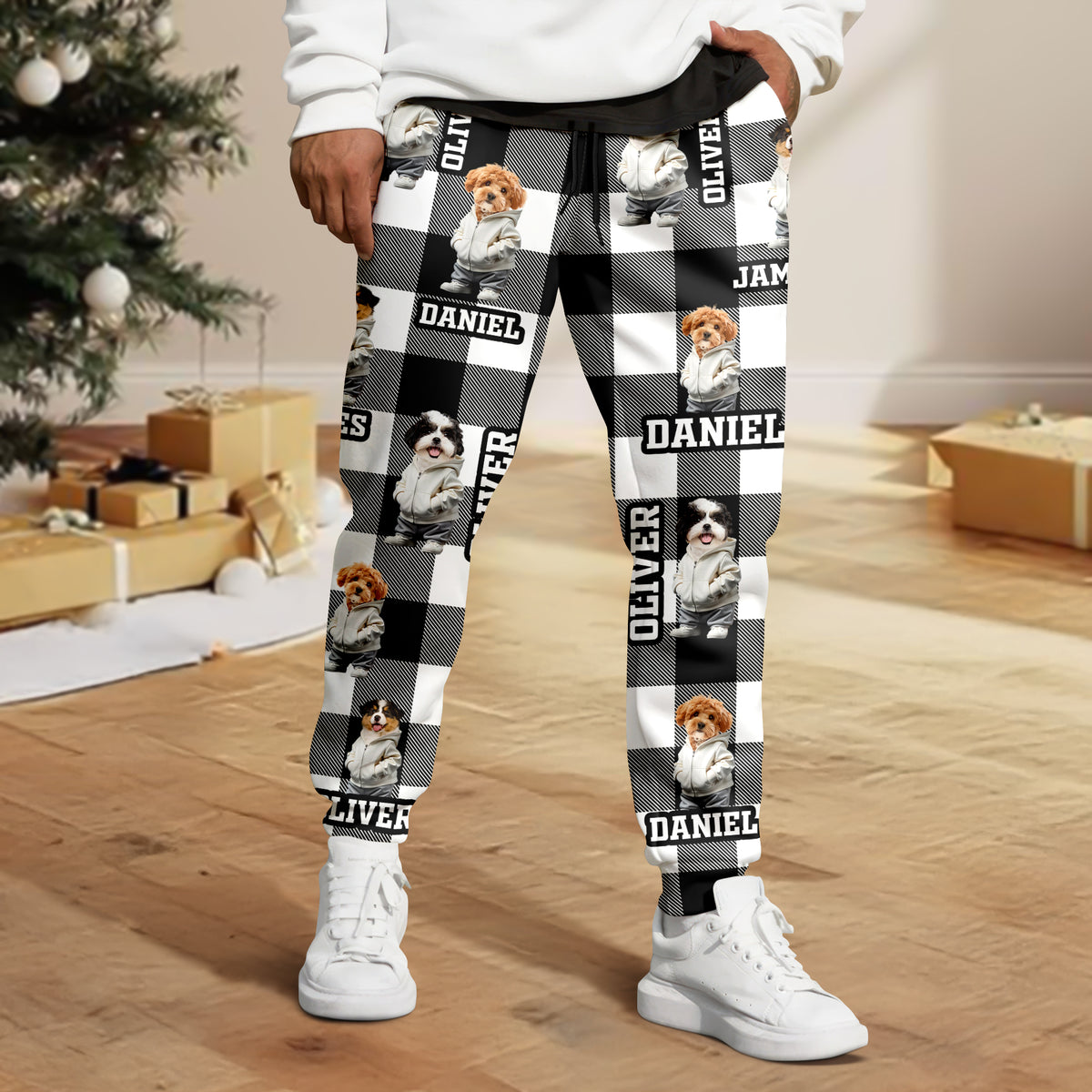 Custom Photo Cool Cat Christmas Sweatpants HA75 892924