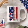 Custom Name Best Dog Dad, Dog Mom Ever American Flag Back White Mug TH10 169927