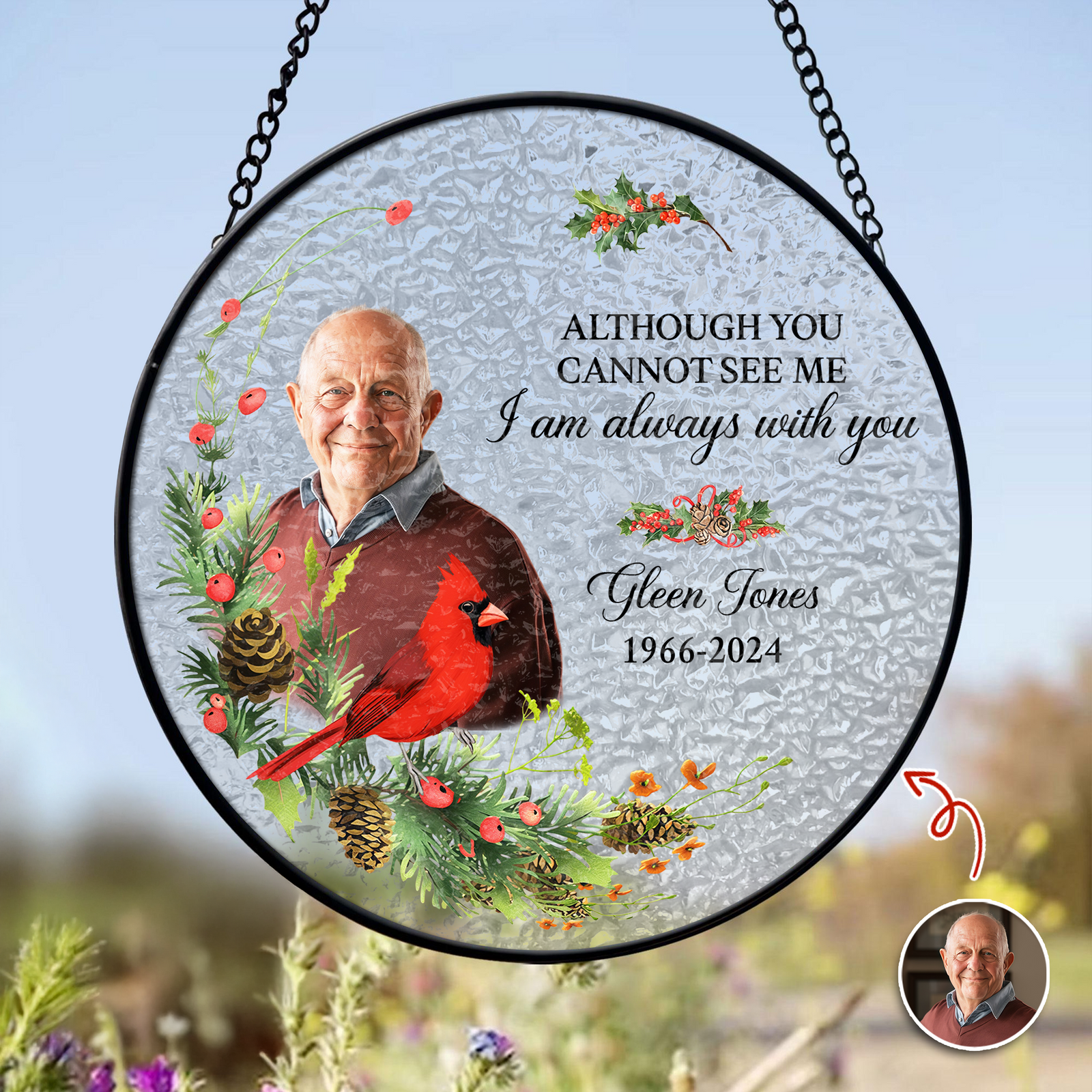 Custom Photo I Am Always With You Stained Glass Suncatcher LM32 897501