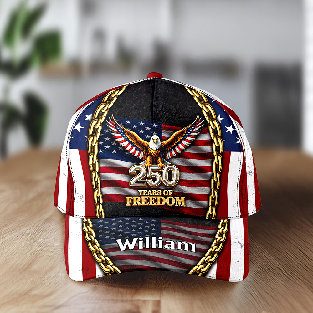 Personalized Bald Eagle USA Flag 250th Anniversary Classic Cap CH07 911280