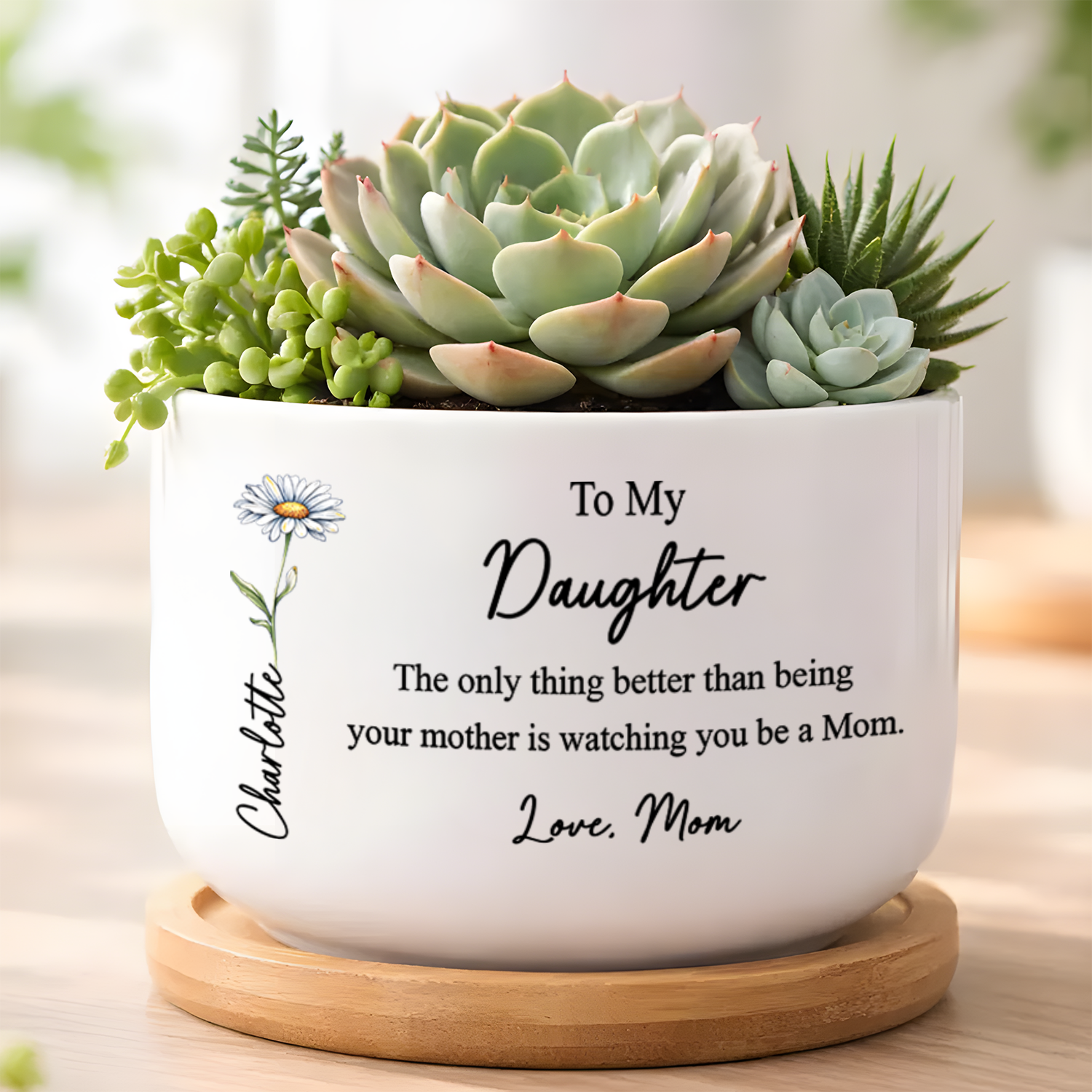 Watching You Be a Mom Personalized Plan Pot Gift For Daughter From Mom, Mommy To Be Gift CH07 911266