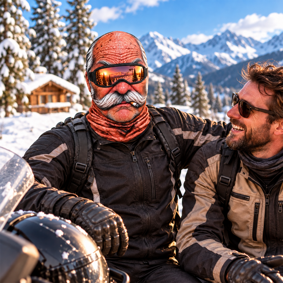 Funny Old Man Face 3D Ski Mask, 3D Novelty Balaclava for Skiing & Snowboarding CH07 180762