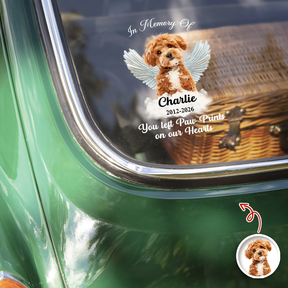 Custom Photo Dog Loss Memorial Car Window Decal Sticker CH07 910478