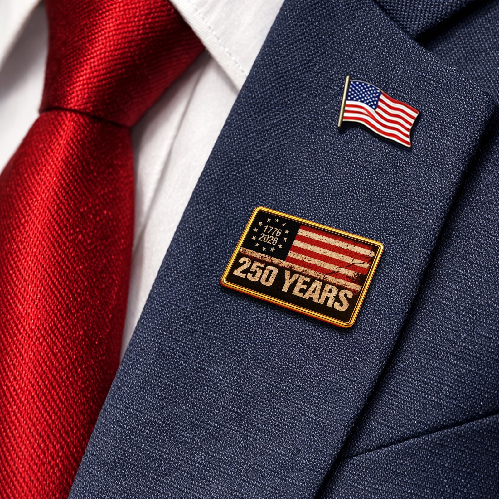 250th Anniversary American Flag 1776-2026 Keepsake Patriotic Lapel Pin LM32 899513