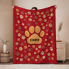 Personalized Custom Name On Paw 3D Effect Blanket TH10 896641