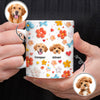 Custom Photo Dog With Flower 3D Inflated Effect Mug TH10 894403