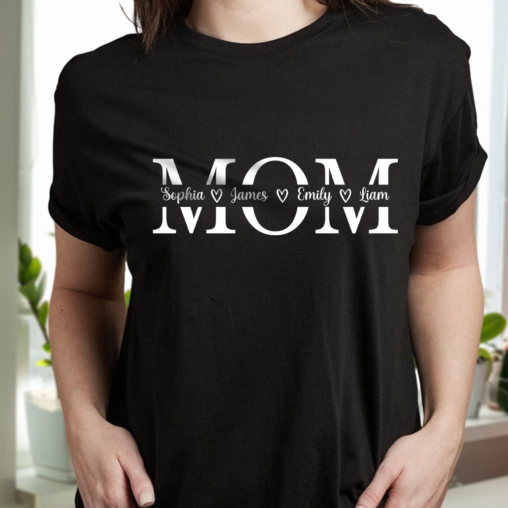 Custom Kid Name Personalized Dark Shirt For Mom, Mother Day Gift CH07 910752