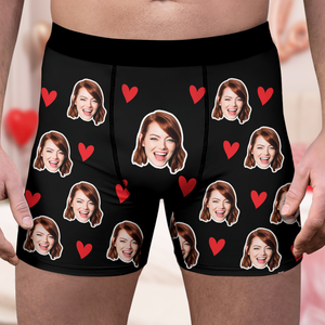 Custom Face Photo Men's Boxer Anniversary Gift for Husband, Funny Boyfriend HO82 900834