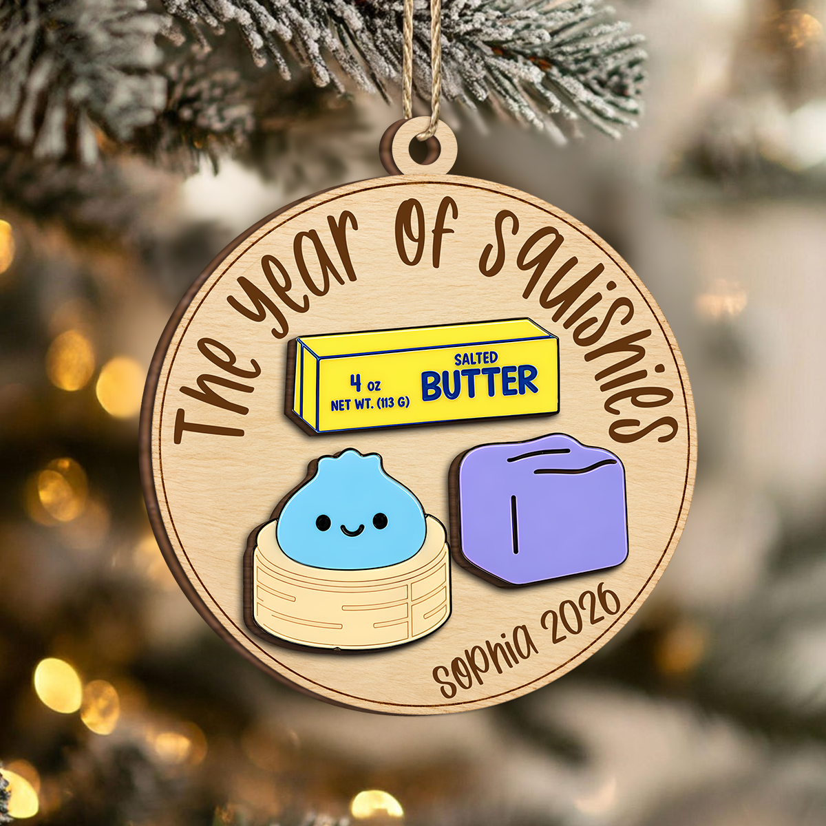 Personalized The Year Of Squishies Layer Wood Ornament Gift For Family HO82 903642