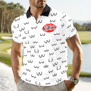 Custom Name Funny Women Breast Doodle Personalized Polo Shirt Funny Gift For Men HA75 898742