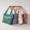 Personalized Corduroy Yarn Tote Bag With Pouch - Bridesmaid, Teacher & Birthday Gift LM32 669305
