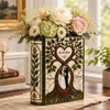 Custom Groom & Bride Wedding 3D Effect Print Book Vase Newlywed Gift CH07 180194