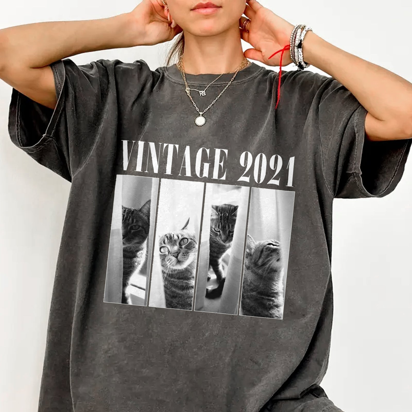 Custom Cat Bootleg Photo Year Vintage Comfort Color Shirt For Cat Lovers CH07 899384