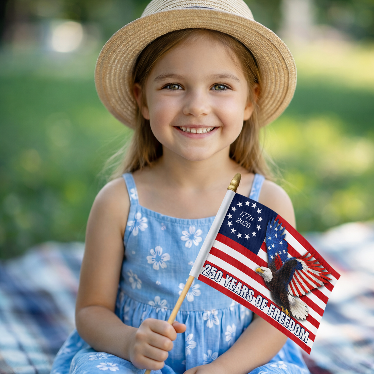 250 Years Of Freedom Eagle Handheld Flag HA75 898904