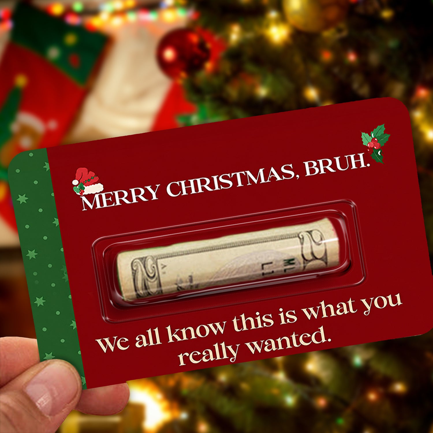 Personalized Merry Christmas Money Holder Card, Holiday Cash Gift For Family & Friends LM32 669711