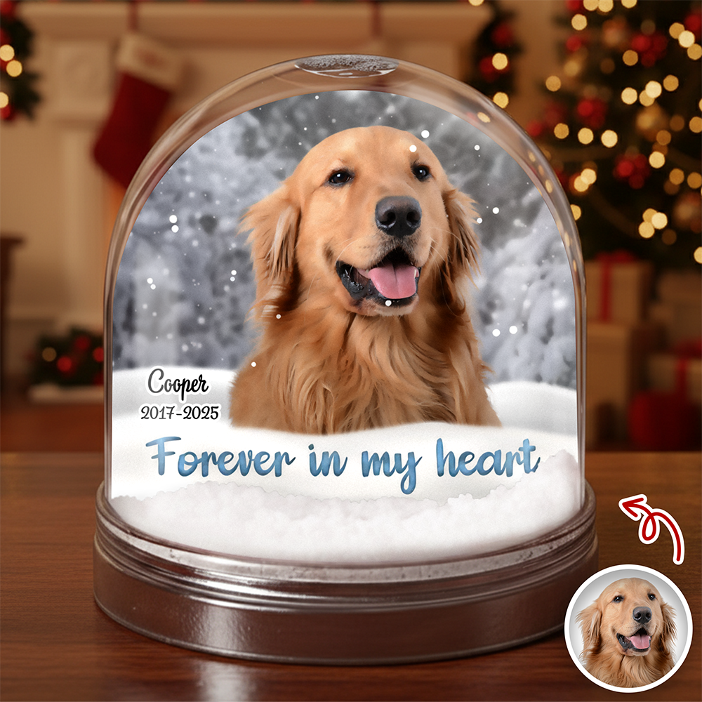 Custom Photo Forever in My Heart Memorial Acrylic Snow Globe HA75 898020