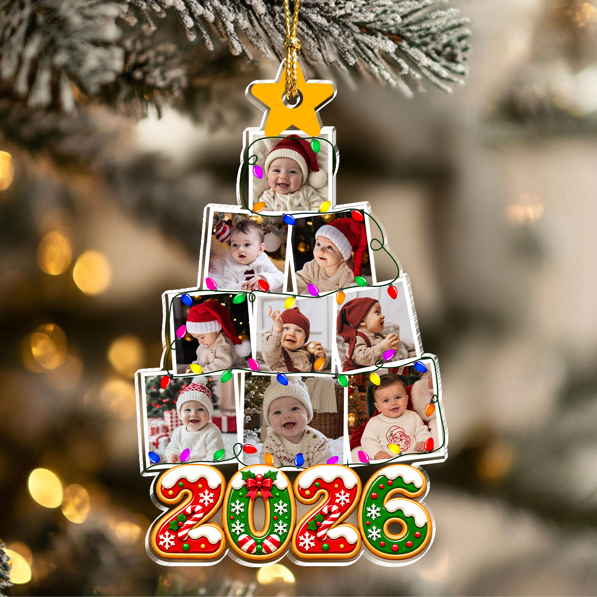 Custom Baby Photo With Christmas Tree Acrylic Ornament HO82 904150