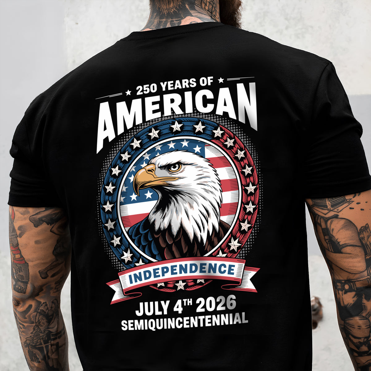 250 Years of America Anniversary Independence Day 2026 Back Side Dark Shirt CH07 896752
