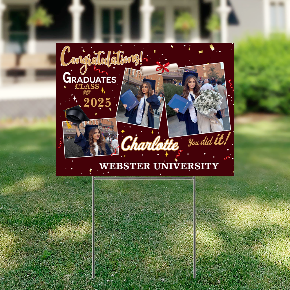 Personalized Graduation Yard Sign With Photo Name Congratulations Graduate Party Decorations HO82 901652