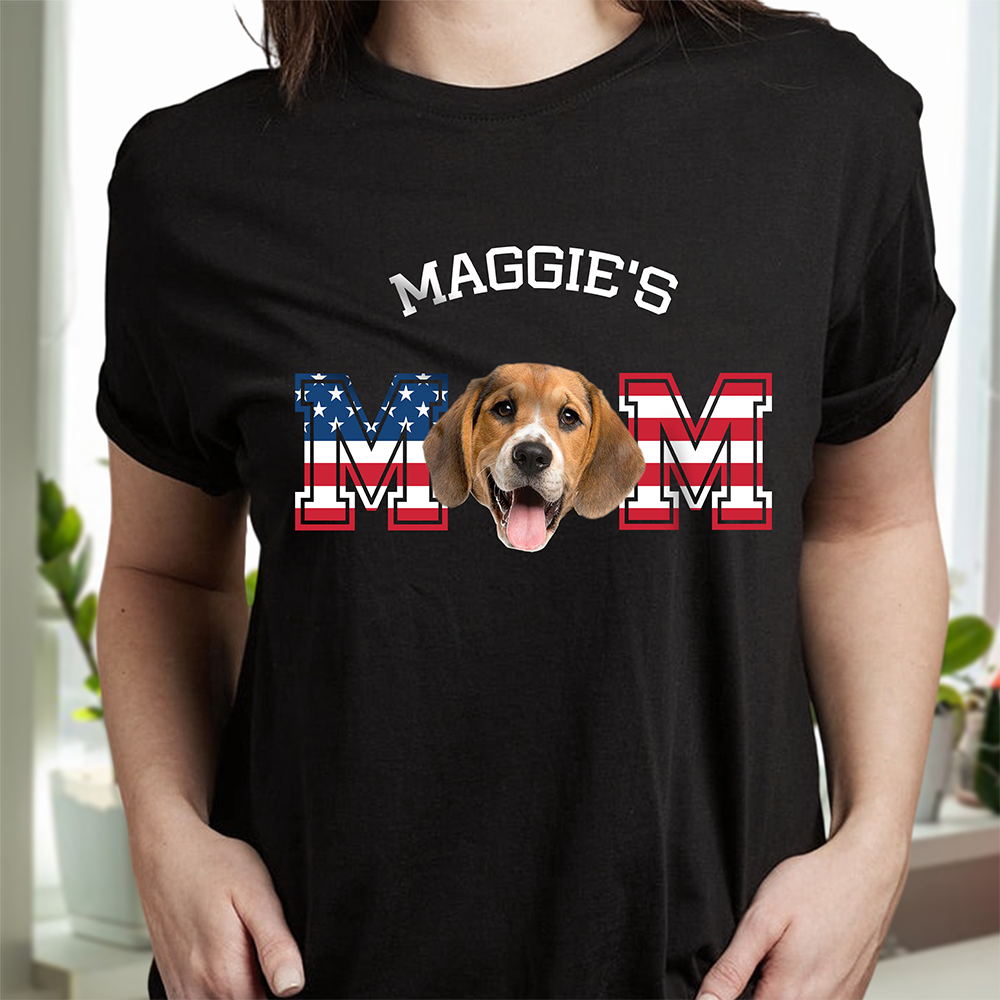 Custom Photo Dog - Dog's Dad US Flag Dark Shirt HA75 892422