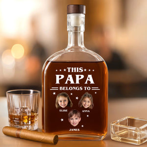 This Papa Is Powered By Love - Family Personalized Custom Whiskey Bottle - Father's Day, Gift For Dad, Grandpa HO82 894076