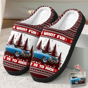 Custom Car Photo Oh What Fun It Is To Ride For Men Slippers Gift For Car Lovers HA75 898142