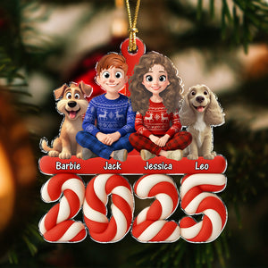 Family Marshamallow Acrylic Ornament Personalized Gift For Dog Lovers HO82 900130