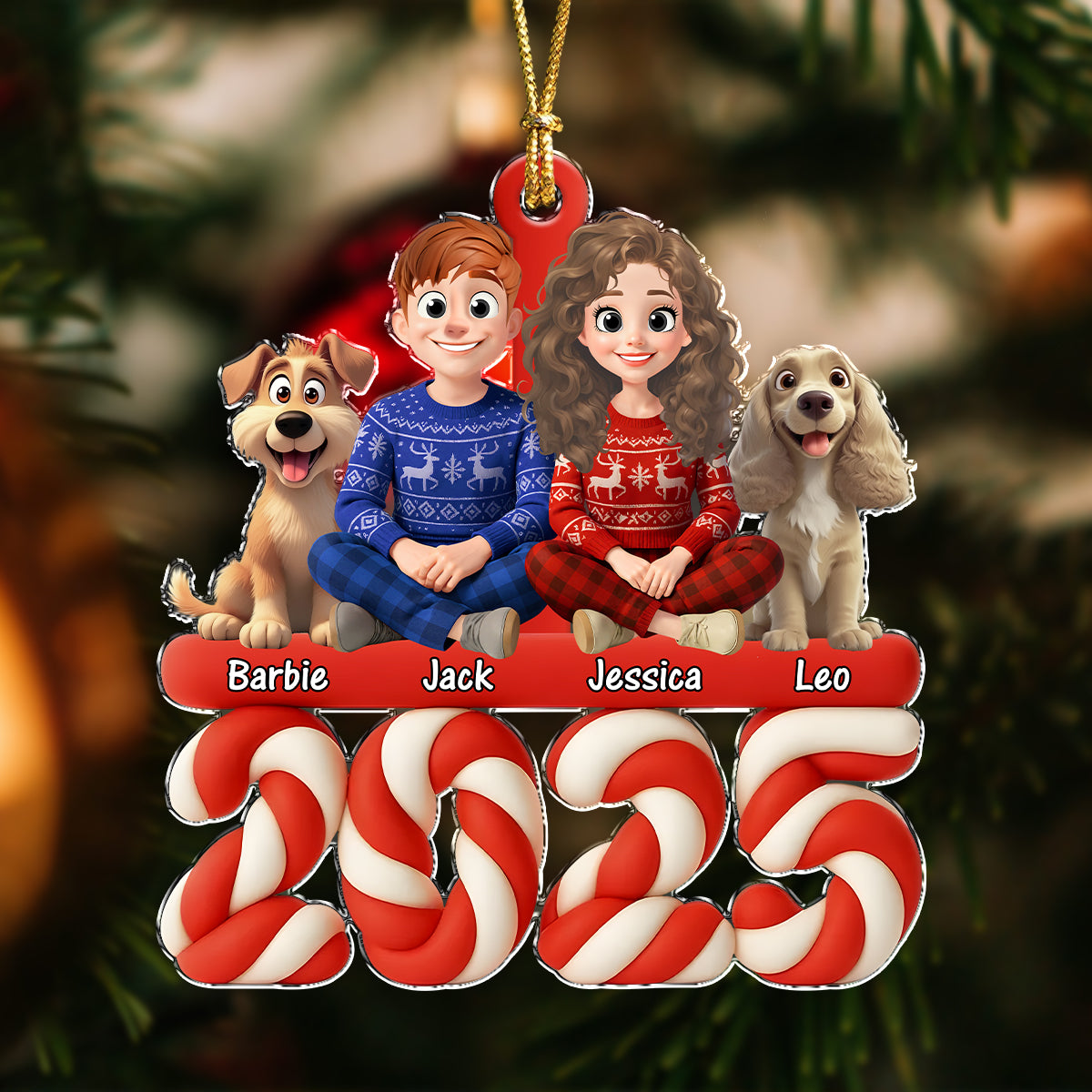 Family Marshamallow Acrylic Ornament Personalized Gift For Dog Lovers HO82 900130
