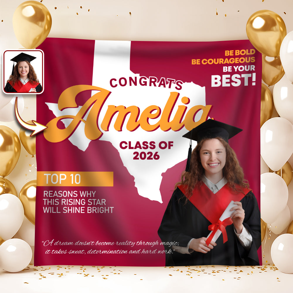 Custom Photo Graduation With US States Grad Of The Year 2026 Backdrop LM32 899217
