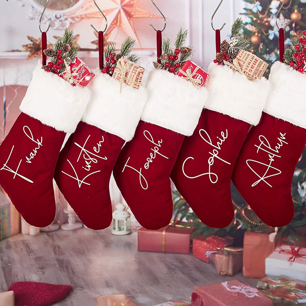 Custom Name Red Christmas Stocking Personalized Gift HO82 900442
