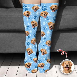 Custom Dog Photo Christmas Fluffy Socks Christmas Gift CH07 899202