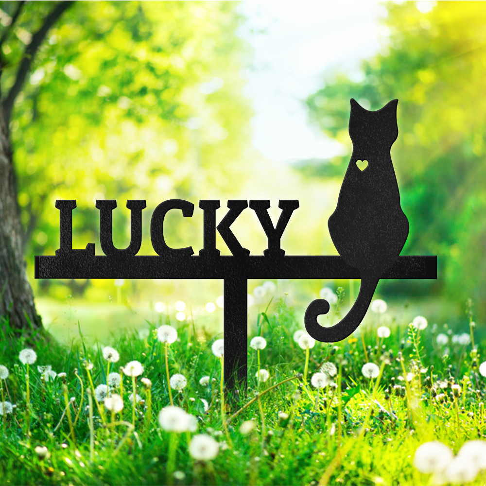 Custom Name And Cat Clipart For Memorial Garden Stake Personalized Gift TH10 891581