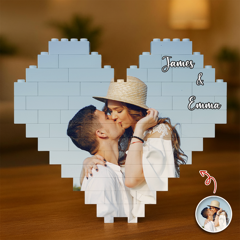 Custom Couple Photo Building Brick Blocks Valentine Gifts, Anniversary Gifts CH07 899848