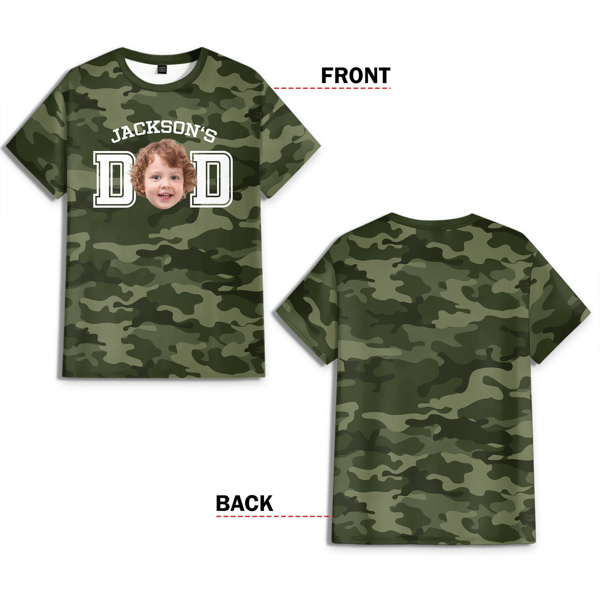 Custom Photo Dad Mom Camo Pattern 3D Shirt Father's Day Gift For Husband, Dad, Grandpa HA75 921396