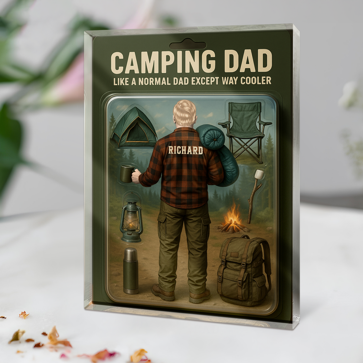 Camping Dad With 3D Effect Acrylic Block Plaque Personalized Gift For Father's Day HO82 893770