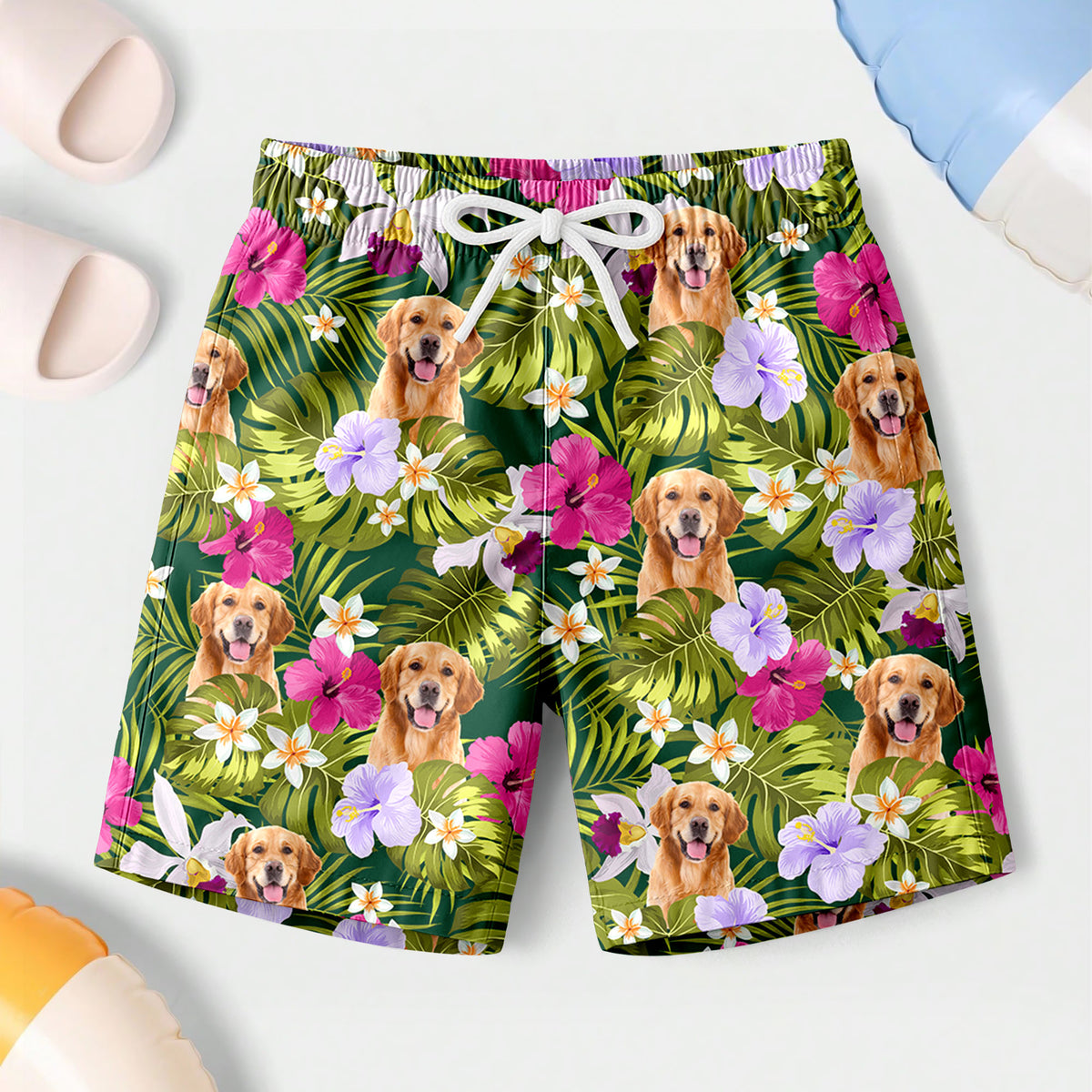 Custom Dog Photo Tropical Style Beach Short For Kid TH10 894105