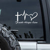 Faith Hope Love Jesus Heartbeat Car Window Decal Sticker LM32 897457