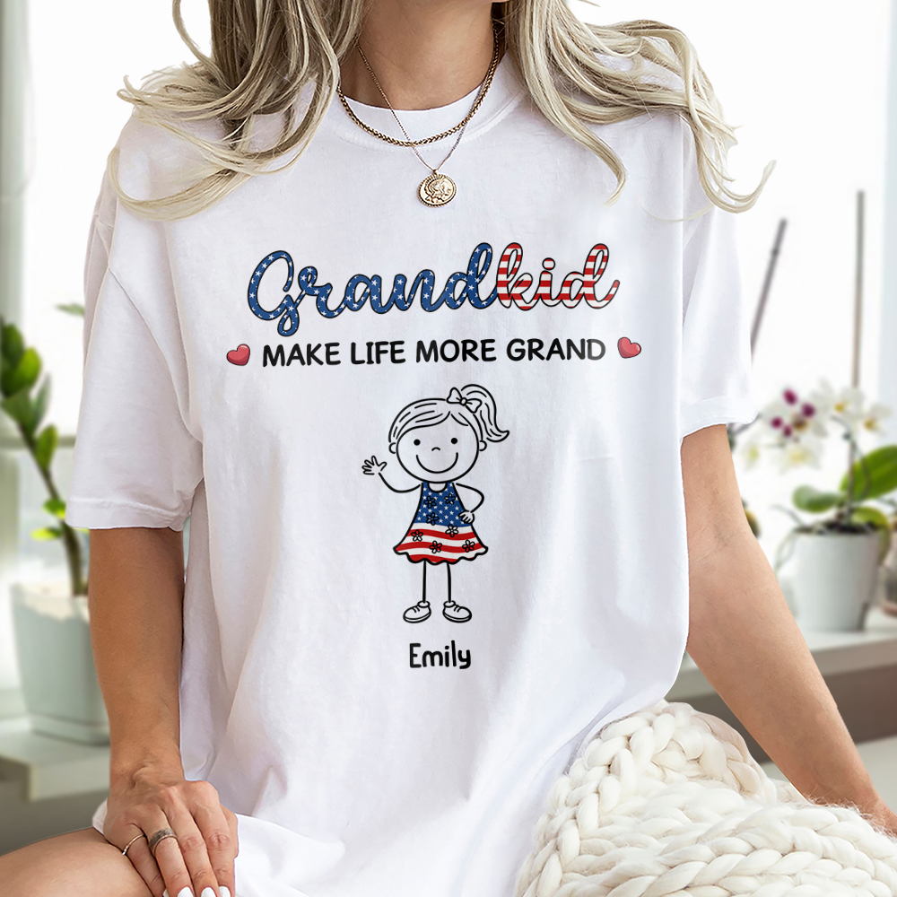 Personalized Grandkids Make Life More Grand White Shirt HA75 920390