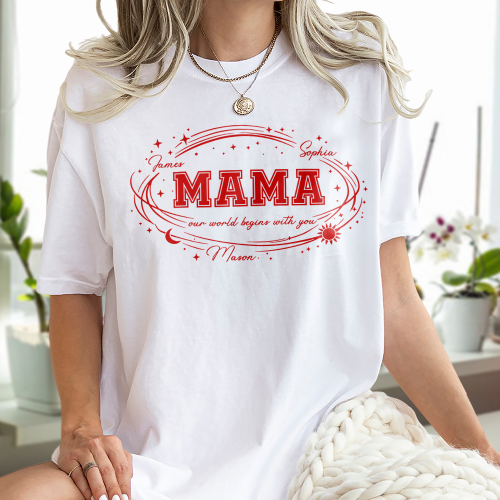 Personalized Mom - Our World Begins With You Star Trails Shirt With Mom and Kid Name CH07 895440