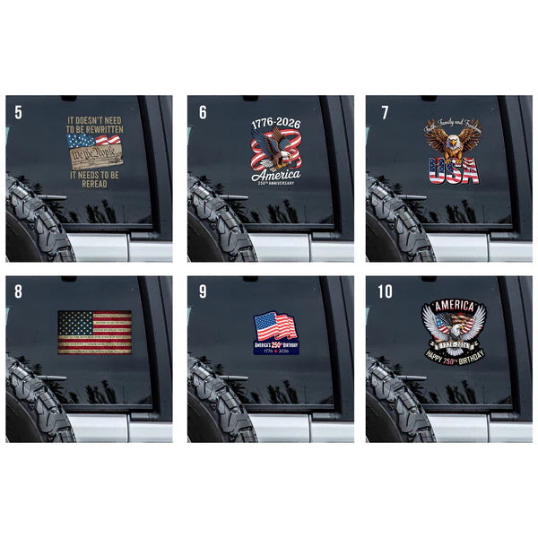 Faith, Family & Freedom America 250 Years Car Window Decal Sticker LM32 895837