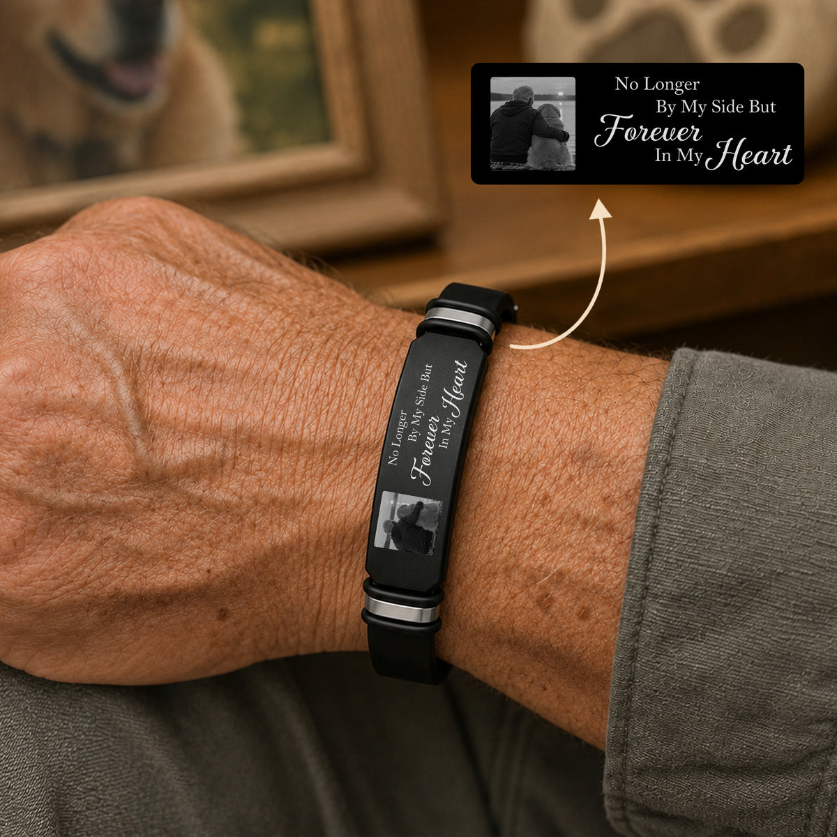 Custom Photo And Name Memorial Wristband In Loving Memory Gift LM32 669625