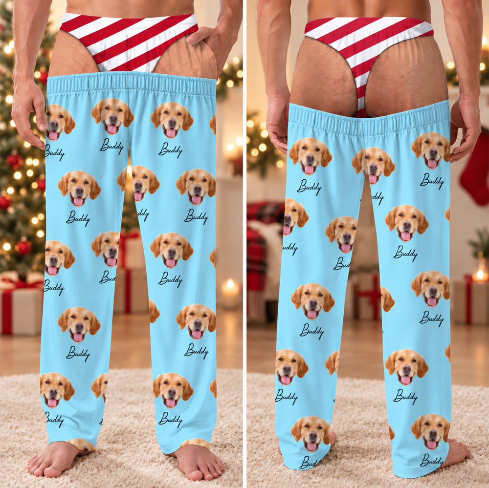 Custom Pet Photo Pajama Pants Funny Pet Lover Gift for Dog Moms & Dads TH10 171171