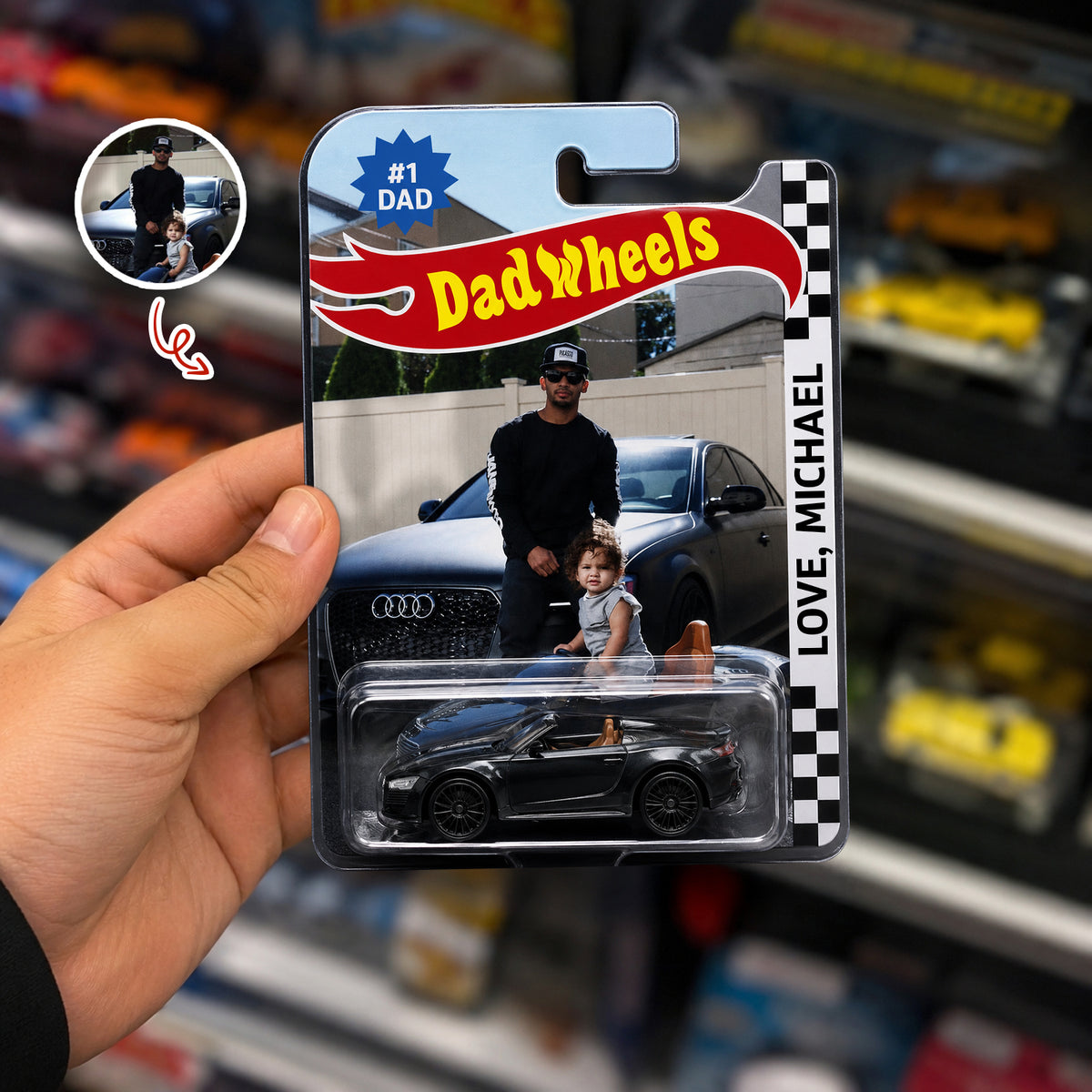 Custom Photo Dad Wheels Toy Car Wheels - Personalized Gift For Father’s Day HA75 921528